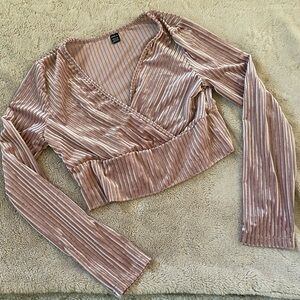 Pink Corduroy Crop Top